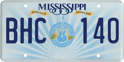MS license plate BHC140