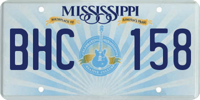 MS license plate BHC158
