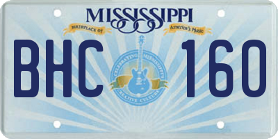 MS license plate BHC160