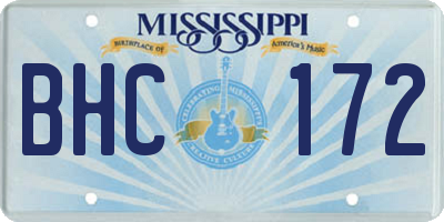 MS license plate BHC172