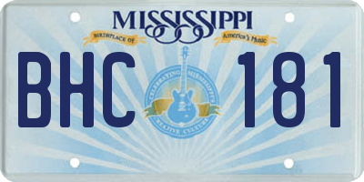 MS license plate BHC181