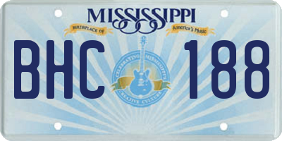 MS license plate BHC188