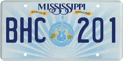 MS license plate BHC201