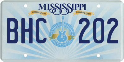 MS license plate BHC202