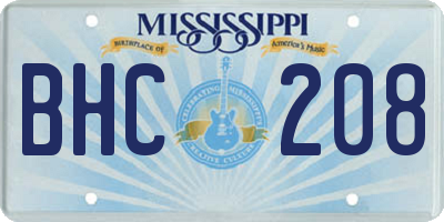 MS license plate BHC208