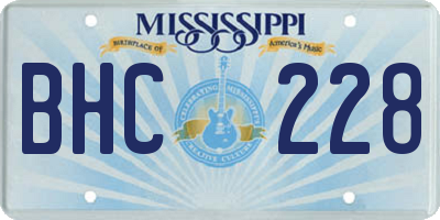 MS license plate BHC228