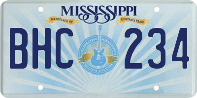 MS license plate BHC234