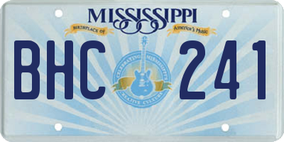 MS license plate BHC241