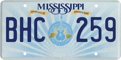 MS license plate BHC259
