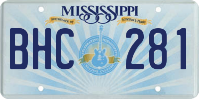 MS license plate BHC281