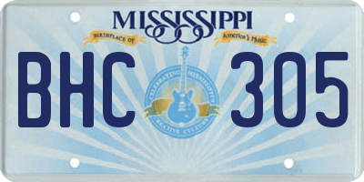 MS license plate BHC305