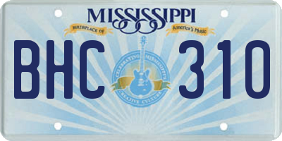 MS license plate BHC310