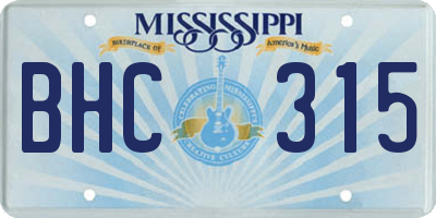 MS license plate BHC315