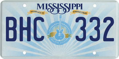MS license plate BHC332