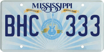 MS license plate BHC333