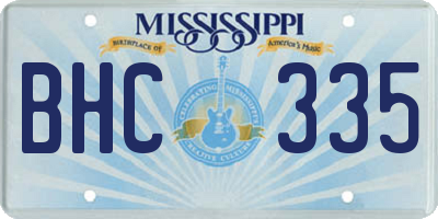 MS license plate BHC335