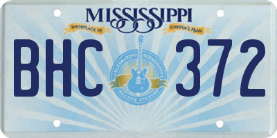 MS license plate BHC372
