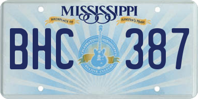 MS license plate BHC387
