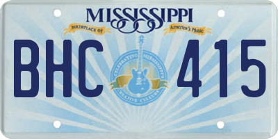MS license plate BHC415