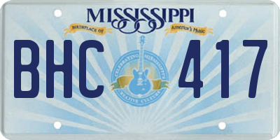 MS license plate BHC417