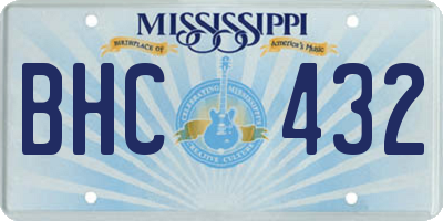 MS license plate BHC432