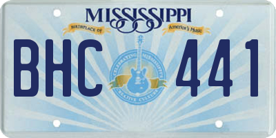 MS license plate BHC441