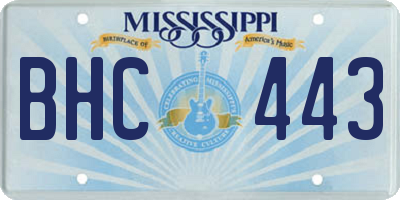 MS license plate BHC443
