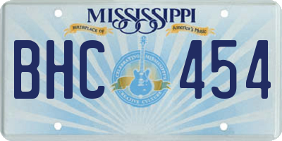 MS license plate BHC454