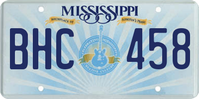 MS license plate BHC458