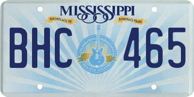 MS license plate BHC465