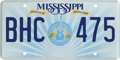 MS license plate BHC475