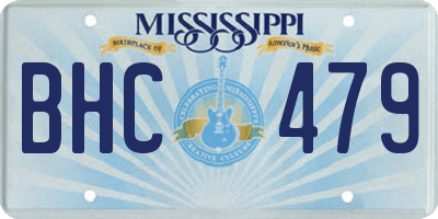 MS license plate BHC479