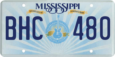 MS license plate BHC480