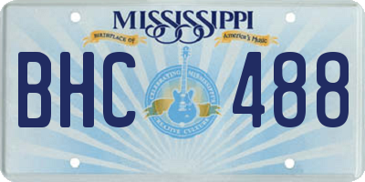 MS license plate BHC488