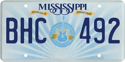MS license plate BHC492