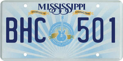 MS license plate BHC501