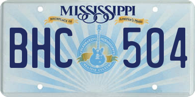 MS license plate BHC504