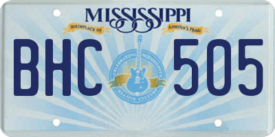MS license plate BHC505