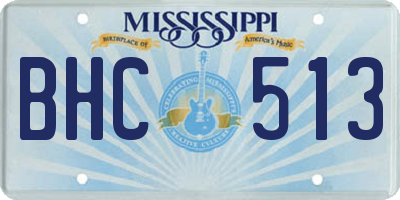 MS license plate BHC513