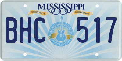 MS license plate BHC517