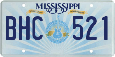MS license plate BHC521