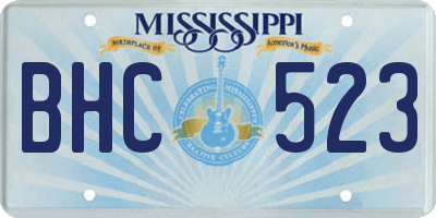 MS license plate BHC523
