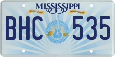 MS license plate BHC535