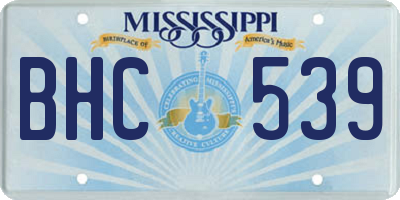 MS license plate BHC539