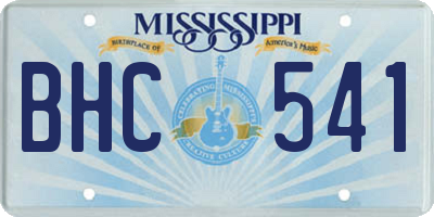 MS license plate BHC541
