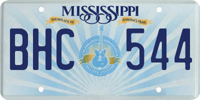MS license plate BHC544
