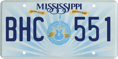 MS license plate BHC551