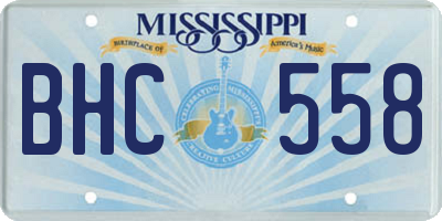 MS license plate BHC558