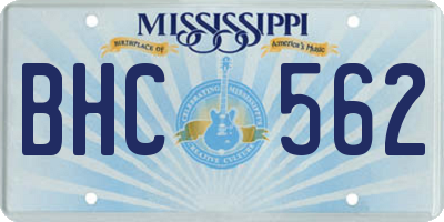 MS license plate BHC562