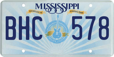 MS license plate BHC578
